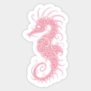 Intricate Pink Tribal Seahorse Design Sticker